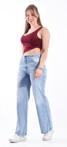 Wide Leg Nevado Celeste Localizado con Bigotes Tiro Alto - Miniatura 2