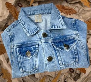 Campera Jeans Premium Nena Brillo Elastizado