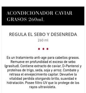 Caviar Cabellos Grasos Shampoo Ó Acondicionador X 260ml, Precio X C/u - Miniatura 4
