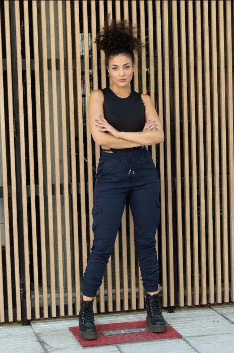 Jogger Cargo Dama Azul