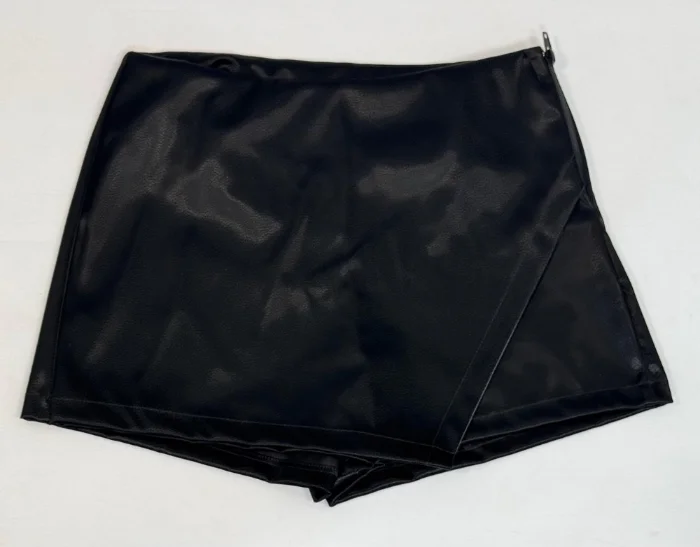 Short Pollera Negro Metalizado