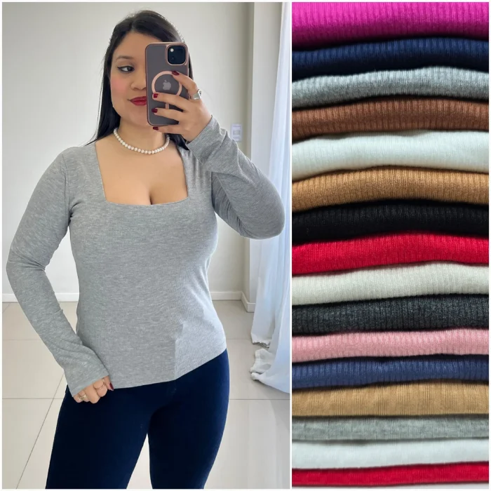 Camiseta Cuello Cuadrado