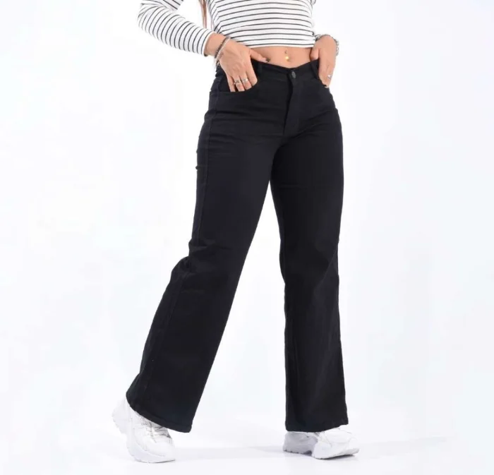 Wide Leg Elastizado Negro