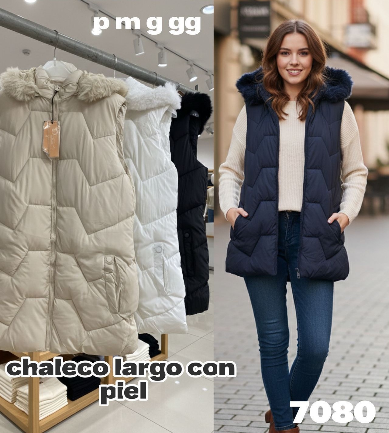 Chaleco con Piel Importado de Dama - Imagen 1