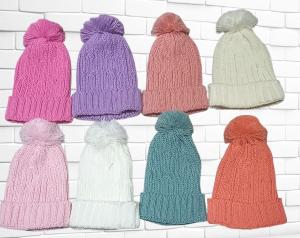 Gorros Tejidos de Lana Trenzado en 8 para Nenas