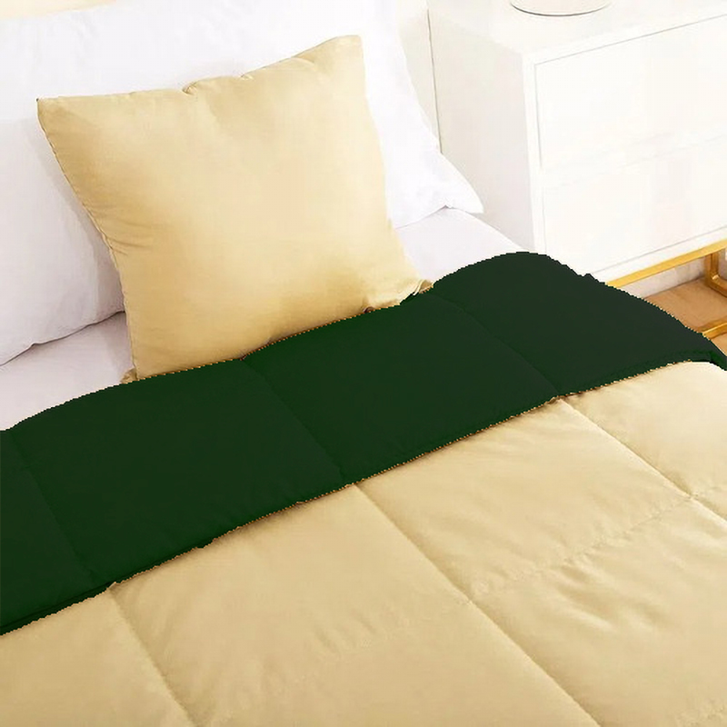 Acolchado Queen Doble Faz Reversible Mícrofibra - acolchado%20beige-verde%20militar.jpg