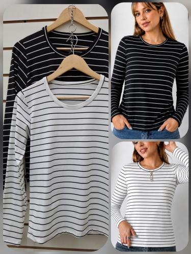 Camiseta Rayada por Talles - Modal Soft Hilo Color