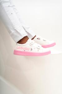 Zapatillas Labubu Infantil Nena Abrojo Urbanas Eco Cuero Blancas Diseños Colores - Miniatura 4