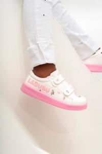 Zapatillas Labubu Nena Urbanas Velcro Infantil Mayorista Blancas Cómodas