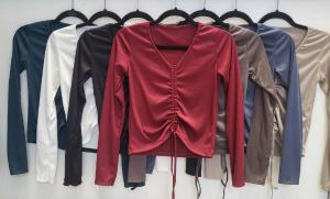 Camiseta Tiras al Medio para Fruncir