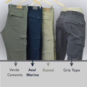 Pantalones Cargo Clásicos de Gabardina - Miniatura 2