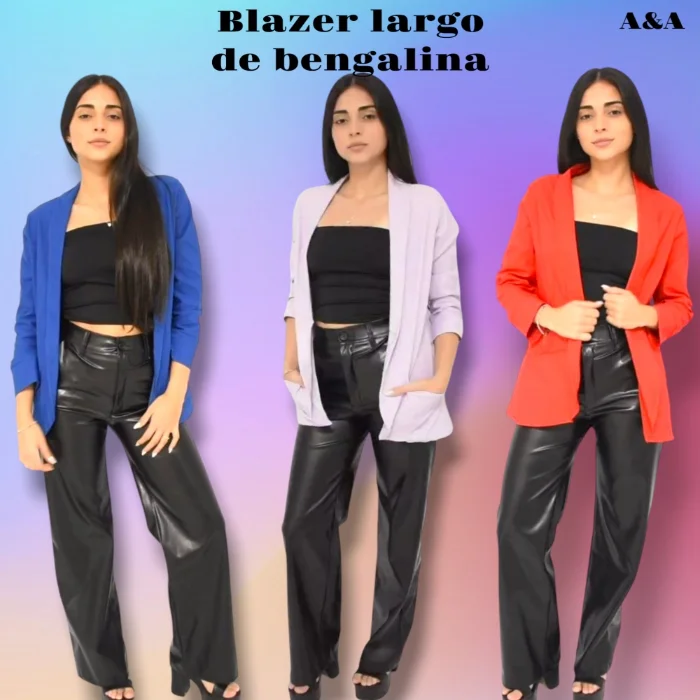 Blazer Largo de Bengalina Elastizada