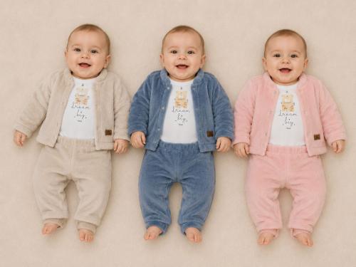 Conjunto de Piel 3 Piezas (saquito, Body y Pantalon) T.(rn/0-3/3-6 Meses) Art.8003