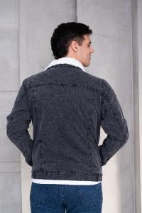 Campera Jeans con Corderito Hombre(gris) - Miniatura 4