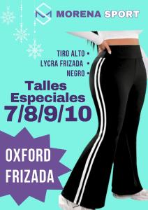Calzas Oxford Lycra Frizada con Dos Tiras Blancas Talles Especiales