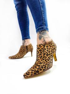 Art Queen Botineta Taco Fino 6cm Animal Print