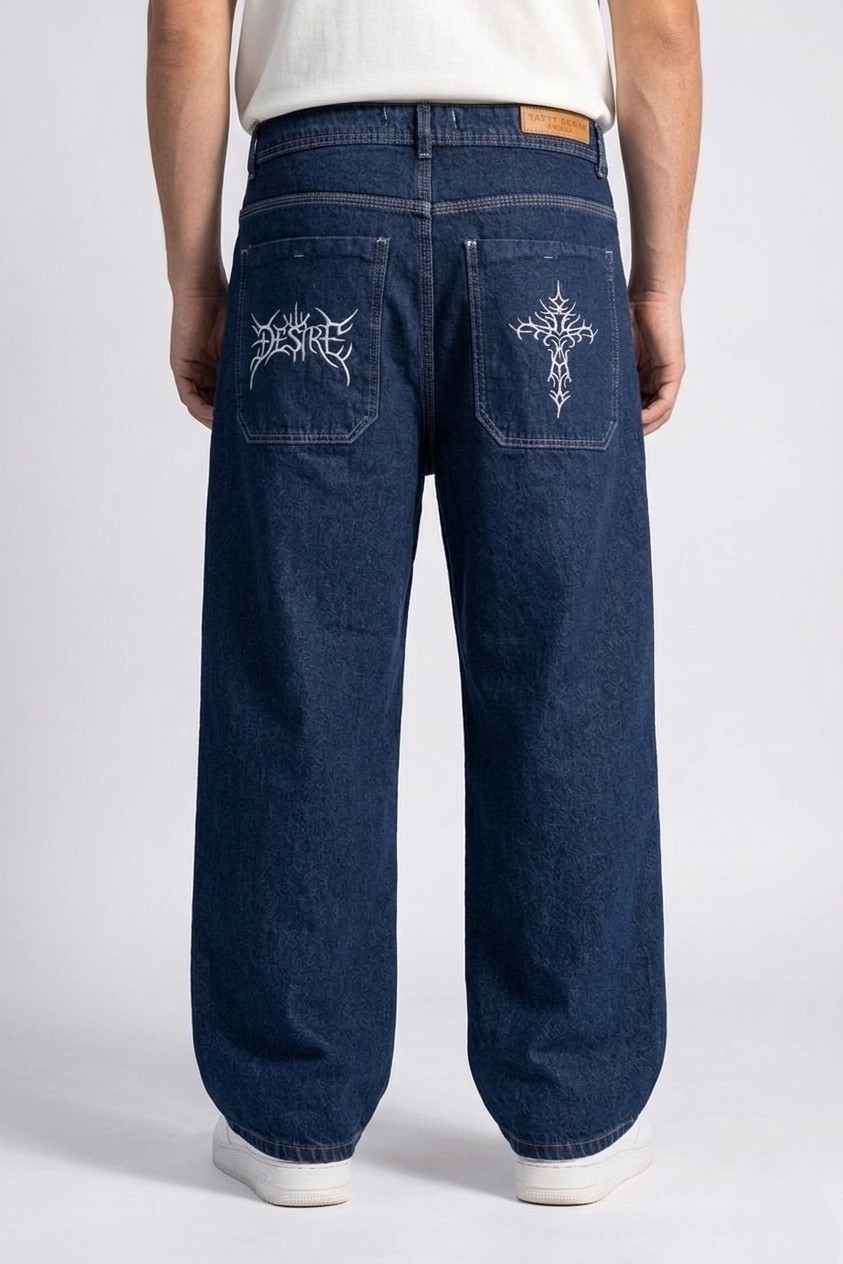 Baggy con Bordado Azul - Imagen 2