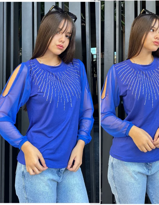 Camiseta con Stras Tul  Transparencia