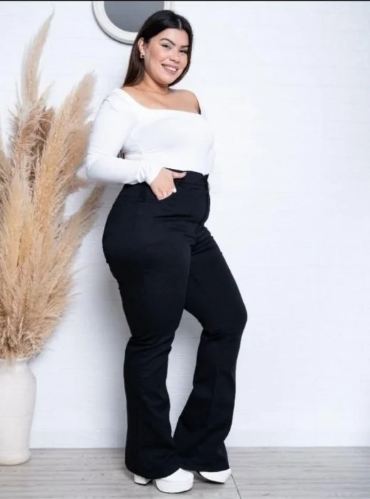 Jeans Oxford Talle Especial Negro