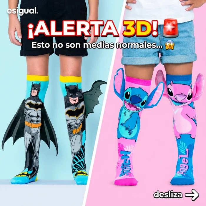 Medias Locas 3d  Minnie, Frozen , Batman , Kuromy , Stitch
