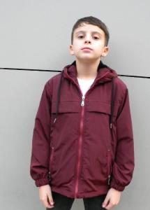 Rompeviento Impermeable Liso con Piel