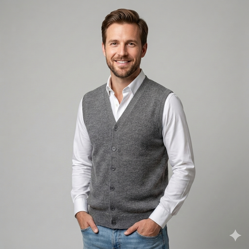 Cardigan sin Mangas Chaleco Tejido con Botones - image_f77d05d9.png