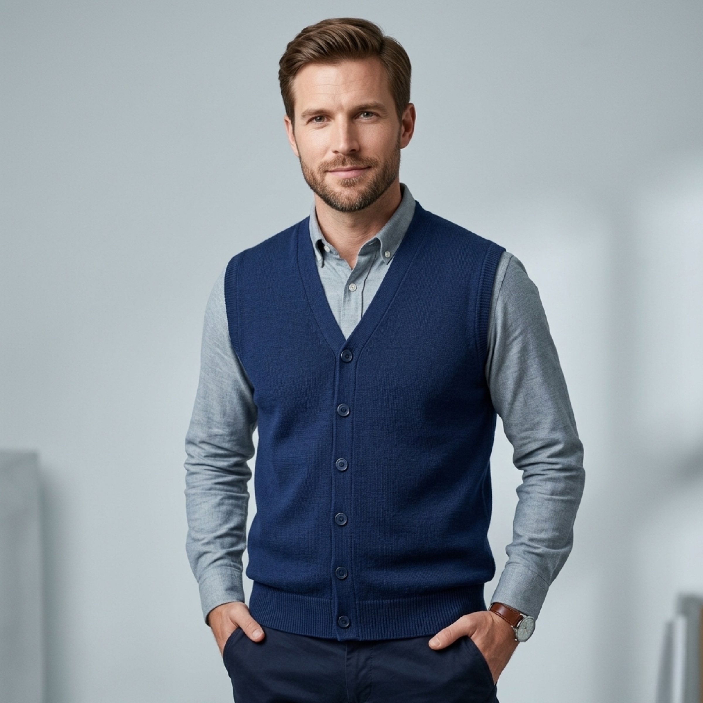 Cardigan sin Mangas Chaleco Tejido con Botones - chaleco%20con%20boton%20(3).jpg