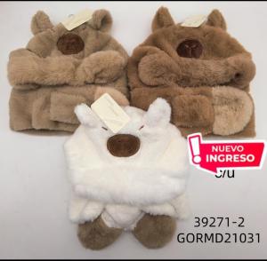 Gorro  Bufanda Capibara 2 en 1