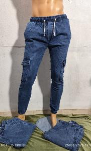 Jogger Cargo Azul Nevado Jeans Hombre