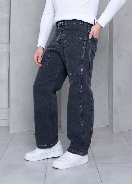 Art 936-2 - 36 al 46 - Baggy Gris Stone + Bolsillo Recortes "trend"