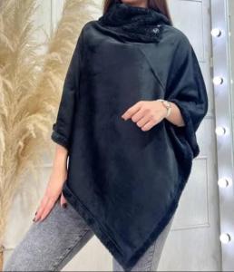 Poncho de Plush Bifas con Corderito Hermosos