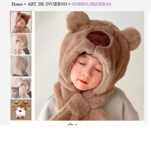 Gorros con Bufanda Capybara Niños Import.