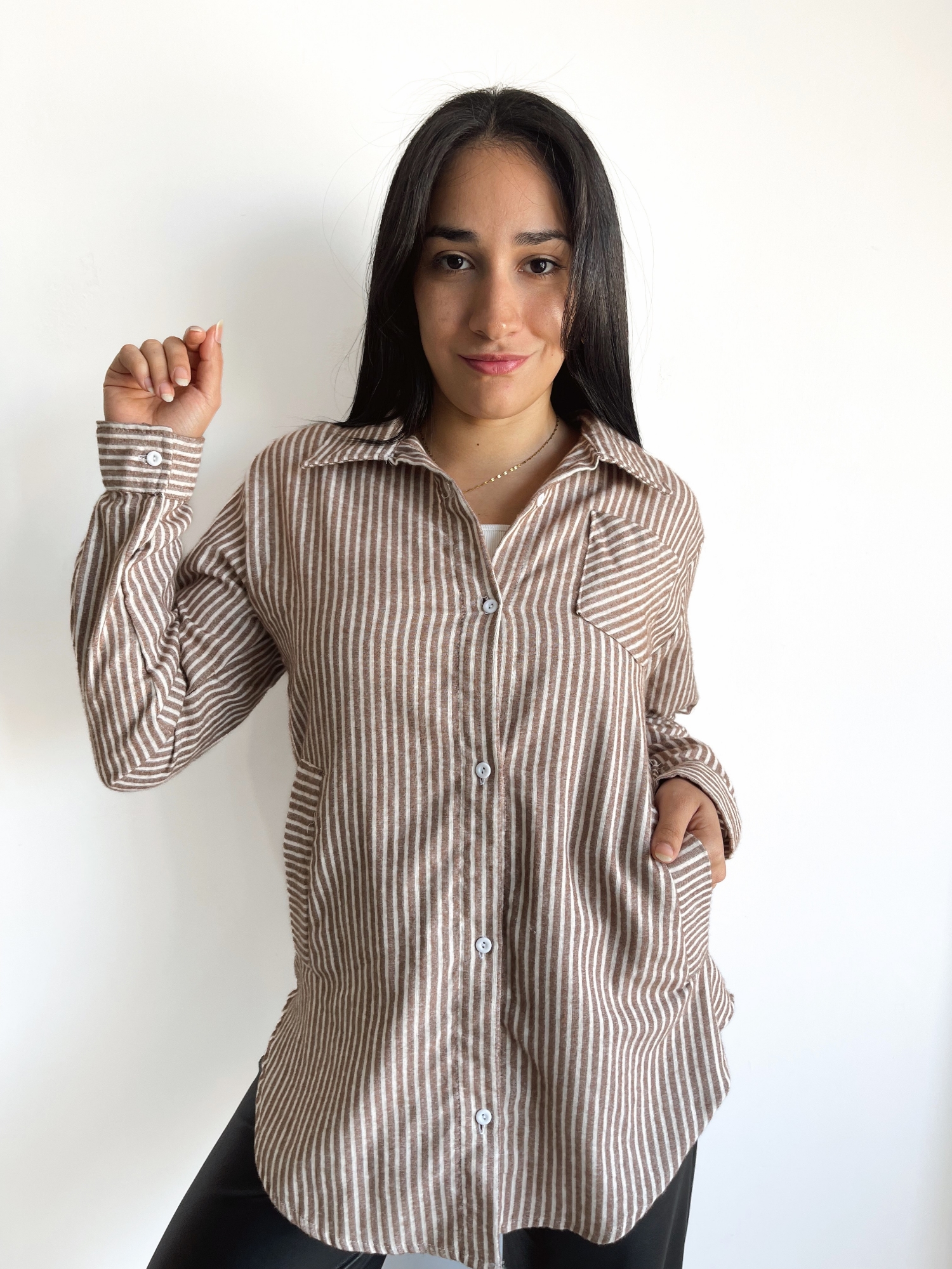 Maxi Camisa de Pilú Rayado - Imagen 2