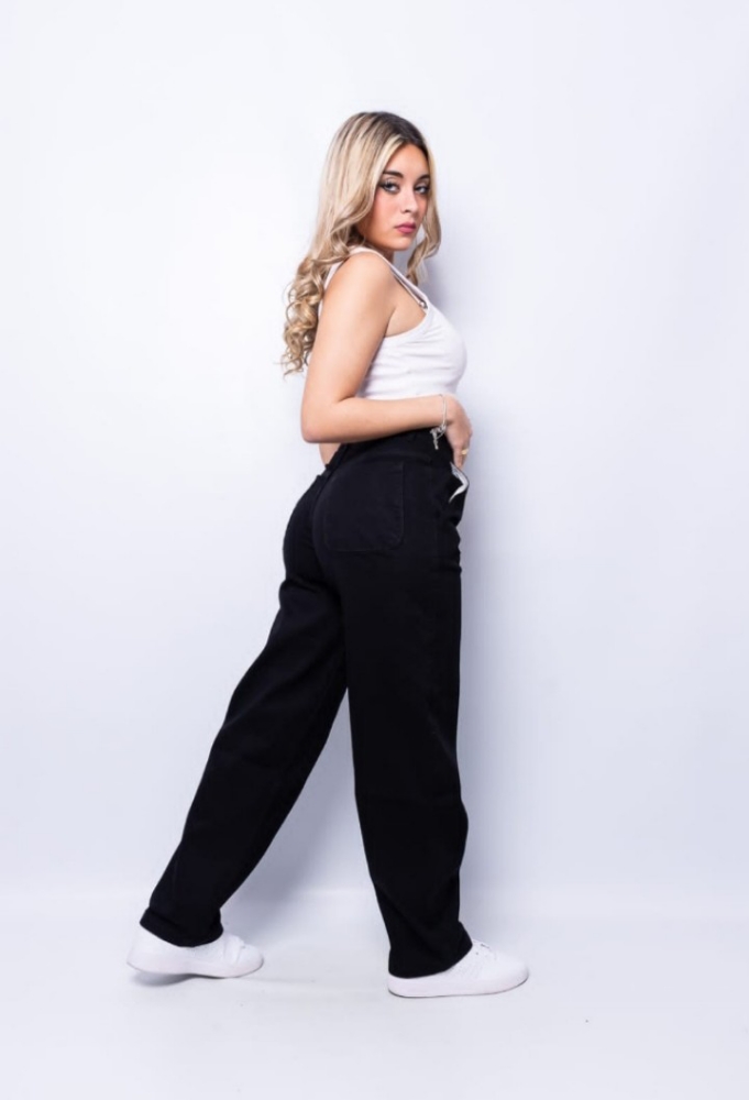 Jean Baggy Dama Negro Regulador Rígido - Imagen 2