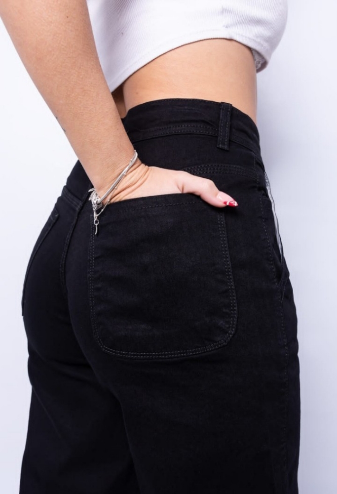 Jean Baggy Dama Negro Regulador Rígido - Imagen 3