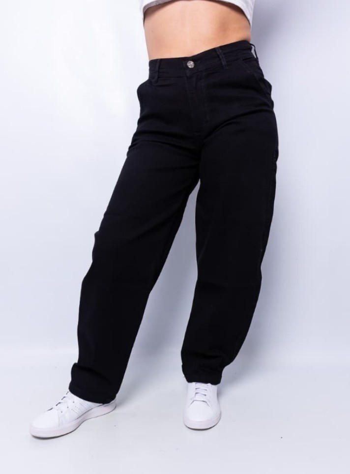 Jean Baggy Dama Negro Regulador Rígido - Imagen 4