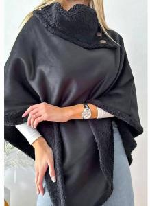 Poncho de Plush  con Piel Premium