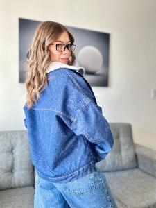 Campera Mom con Cintura y Corderito (azul) - Miniatura 4