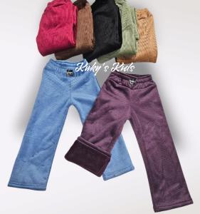 Pantalón Palazo Liso  Cordoroy con Piel Nena