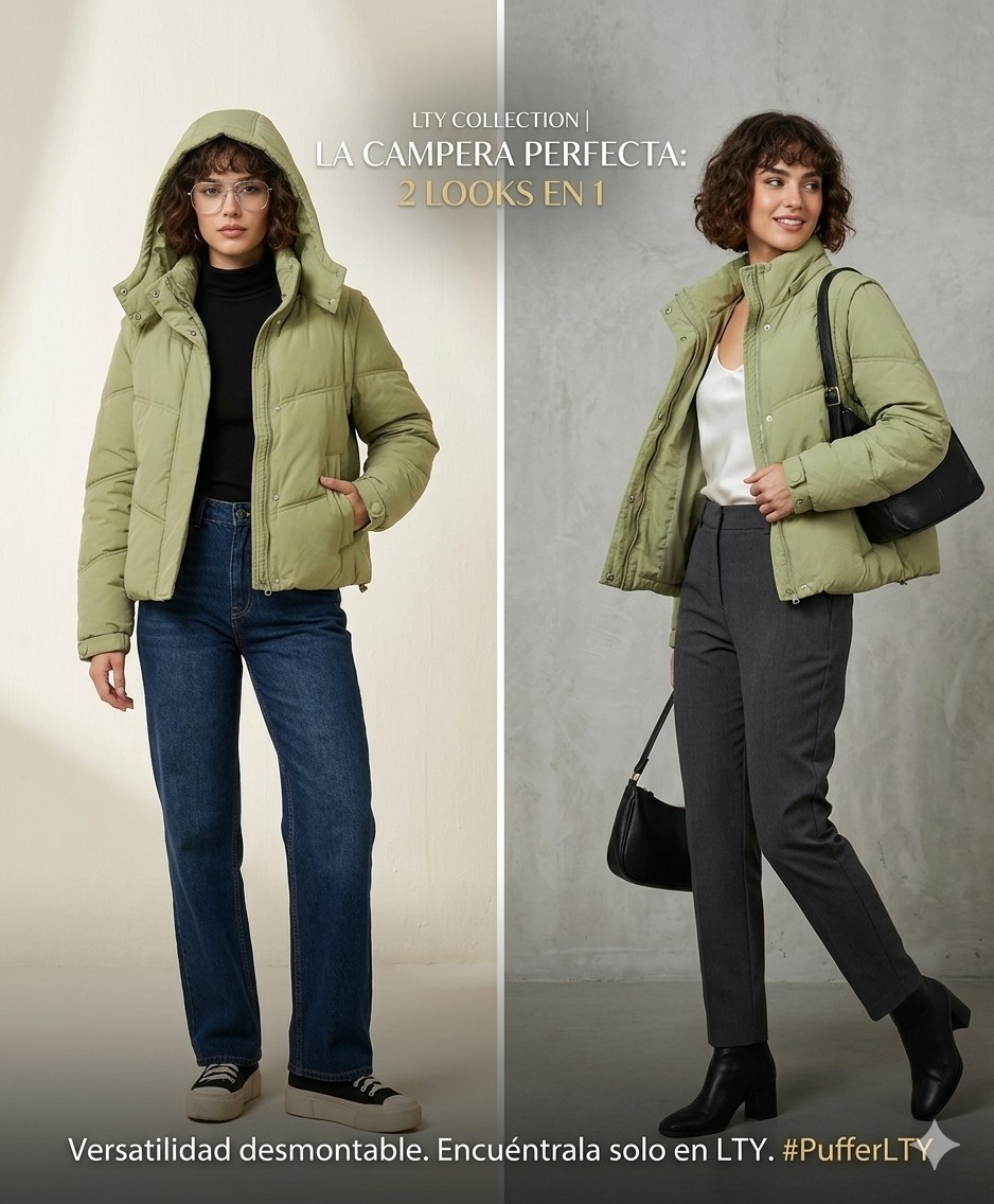 Puffer 2 en 1 Yd Chaleco Desmontable Mujer Dama Abrigo - Imagen 4