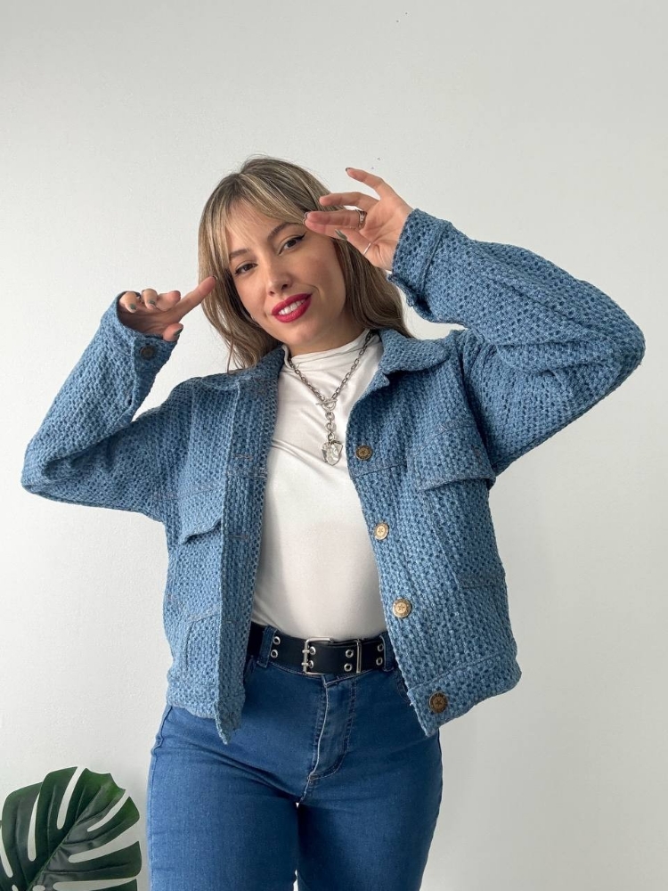 Campera Elitzel de Jeans Celeste - Imagen 2