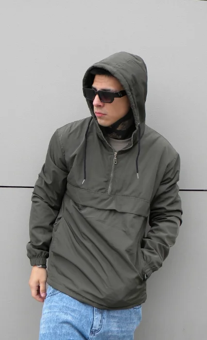 Anorak Liso con Piel