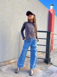Mom Cargo Frayed Brillos