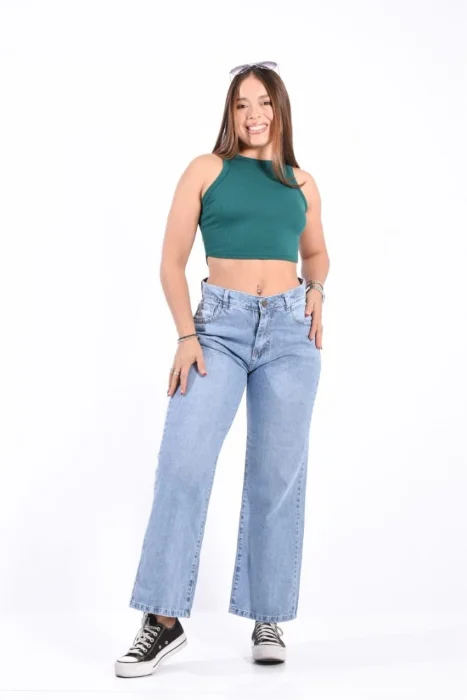 Wide Leg Clarito Tiro Alto
