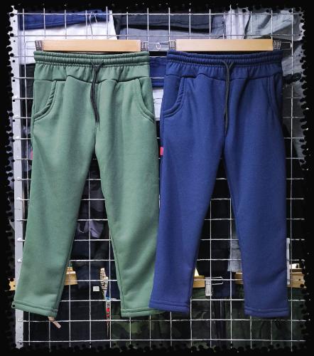 Pantalón Recto Jersey con Piel - Miniatura 2