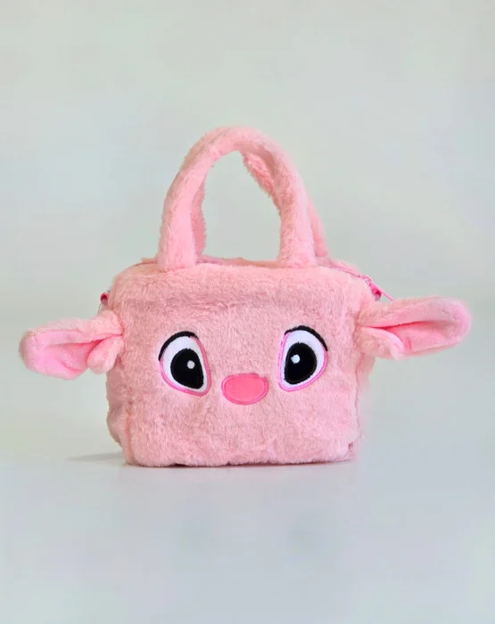 Carterita Infantil Nenas Niñas Personaje Angela Stitch Moderna Rosa Suave Peluche