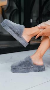 Pantuflas con Peluche Piel de Conejo con Base de Goma - Miniatura 5