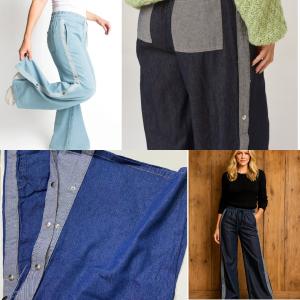 Maxi Palazo Jeans con Broches