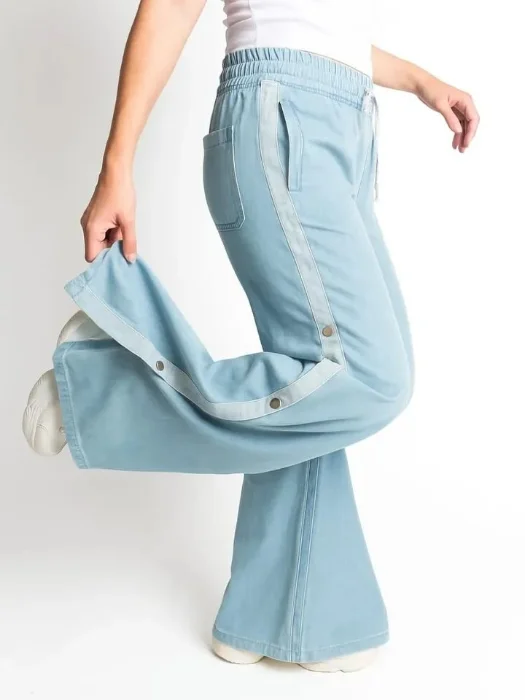 Maxi Palazo Jeans con Broches