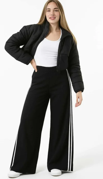 Maxi Palazo Jeans con Lineas
